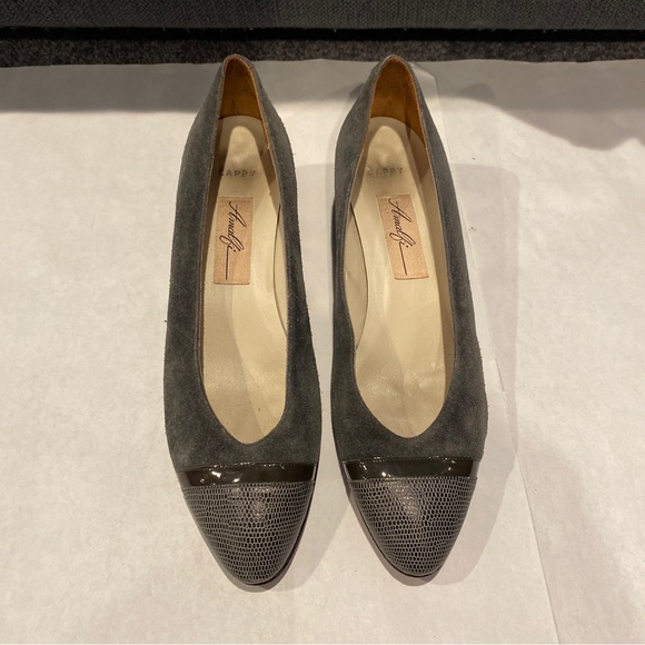 (1) Trendy Pair Of Vintage Gray Amalfi Women’s Dress Designer Heels Size 8 - Picture 2 of 15